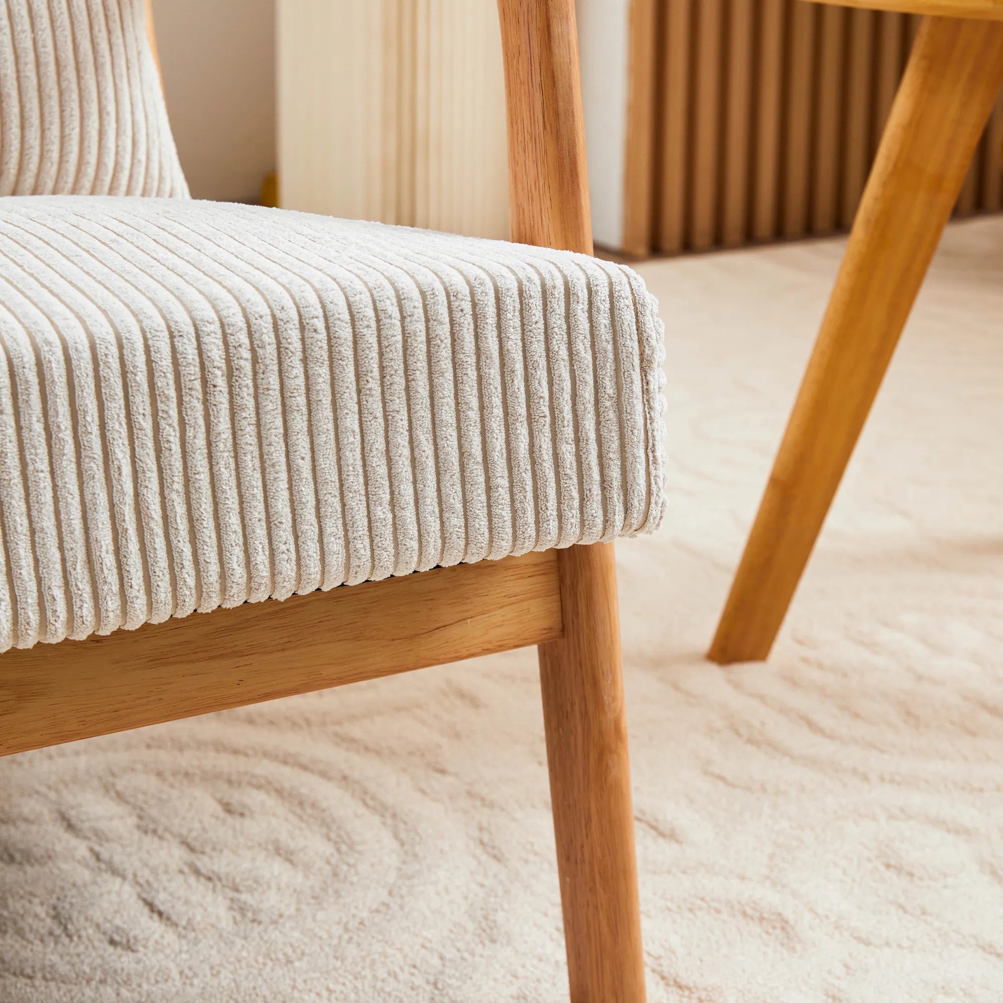 Mid-Century Modern Reading Accent Chair With Solid Wood Frame