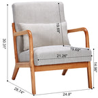 Mid-Century Modern Reading Accent Chair With Solid Wood Frame