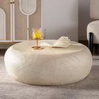 Mid-Century Modern Round Faux Stone Coffee Table