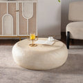 Mid-Century Modern Round Faux Stone Coffee Table