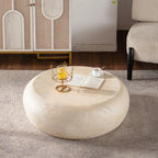 Mid-Century Modern Round Faux Stone Coffee Table
