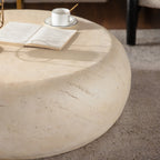 Mid-Century Modern Round Faux Stone Coffee Table