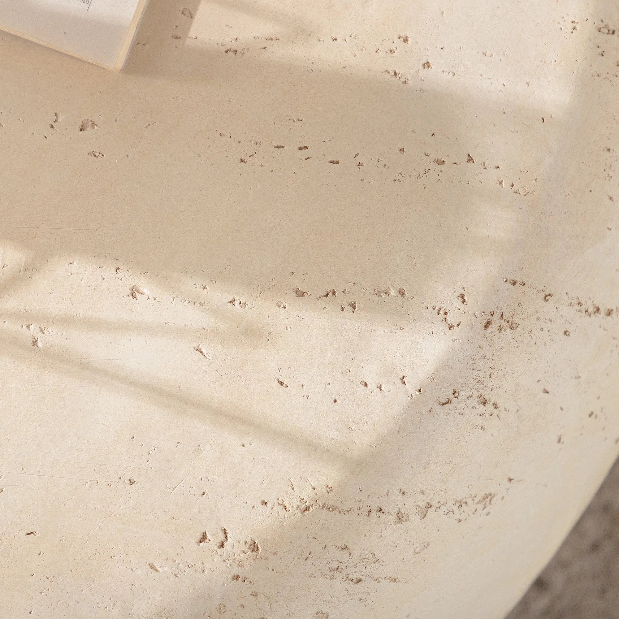 Mid-Century Modern Round Faux Stone Coffee Table