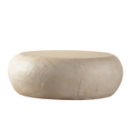 Mid-Century Modern Round Faux Stone Coffee Table