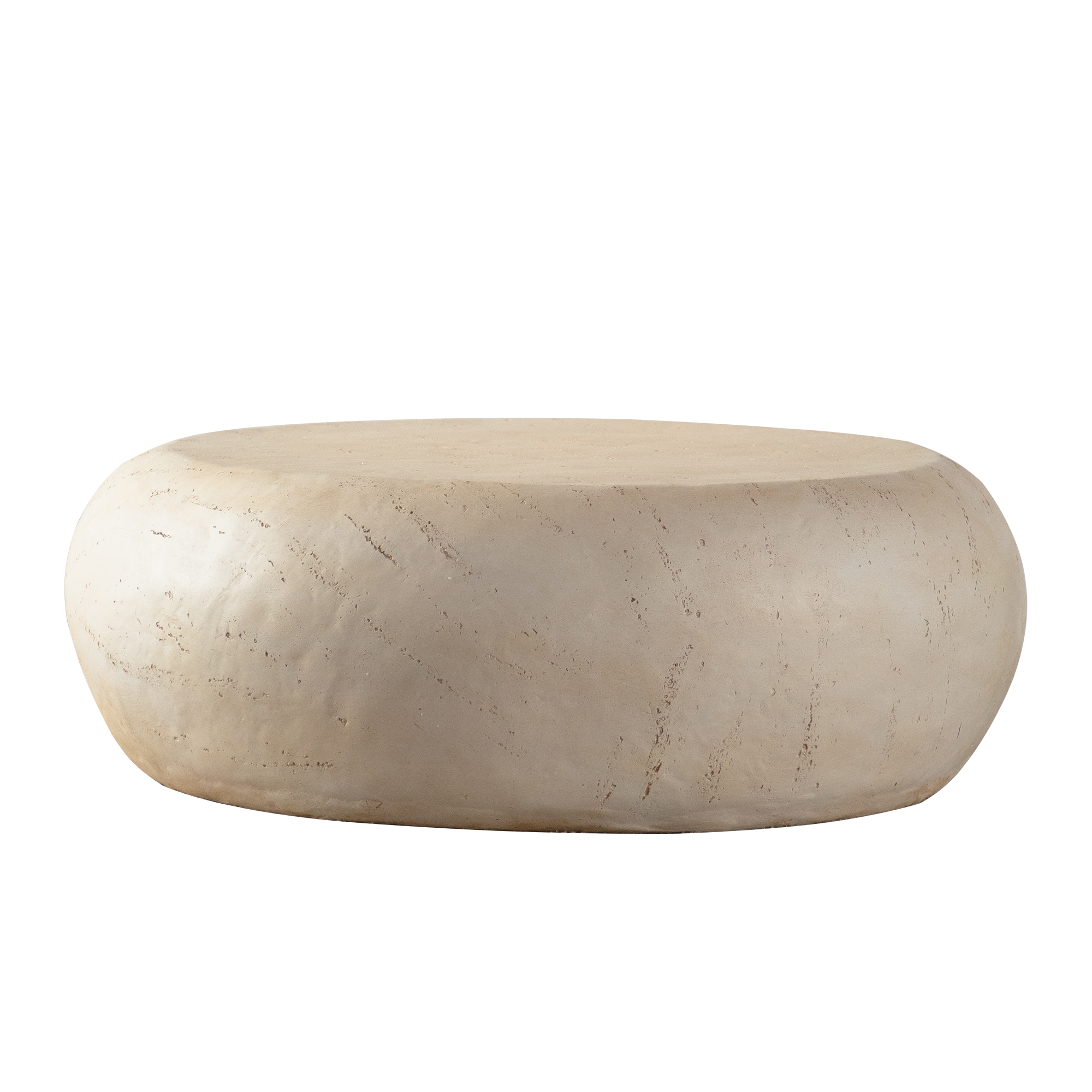 Mid-Century Modern Round Faux Stone Coffee Table