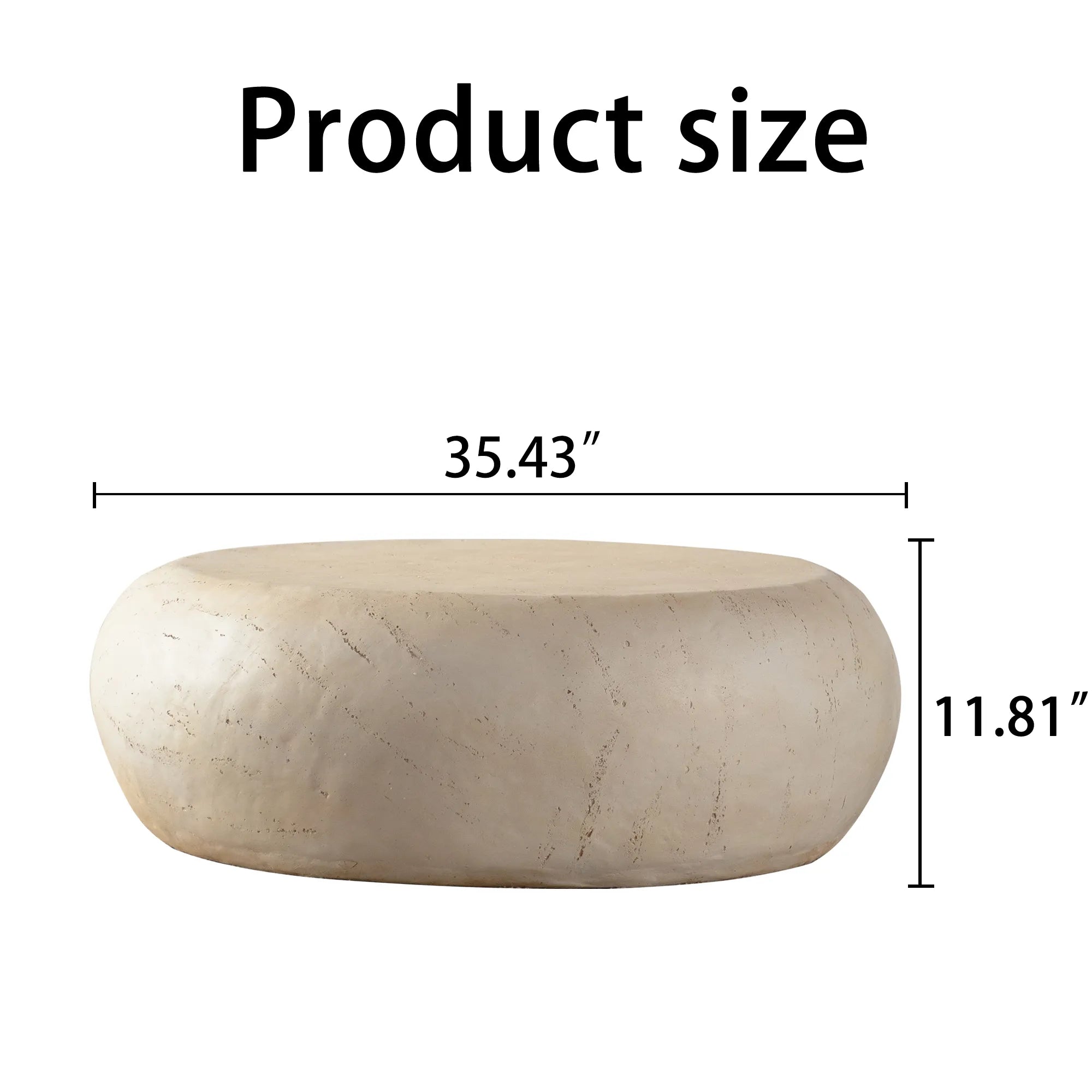 Mid-Century Modern Round Faux Stone Coffee Table