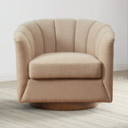 Mid-Century Modern 360 Swivel Accent Chair With Curved Back