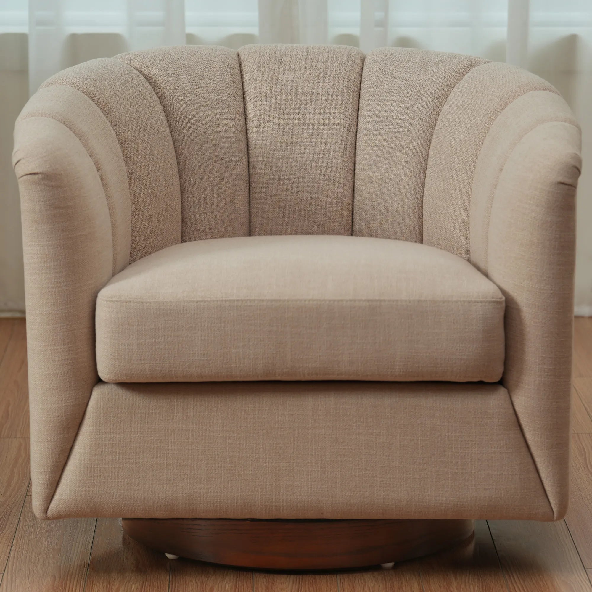 Mid-Century Modern 360 Swivel Accent Chair With Curved Back