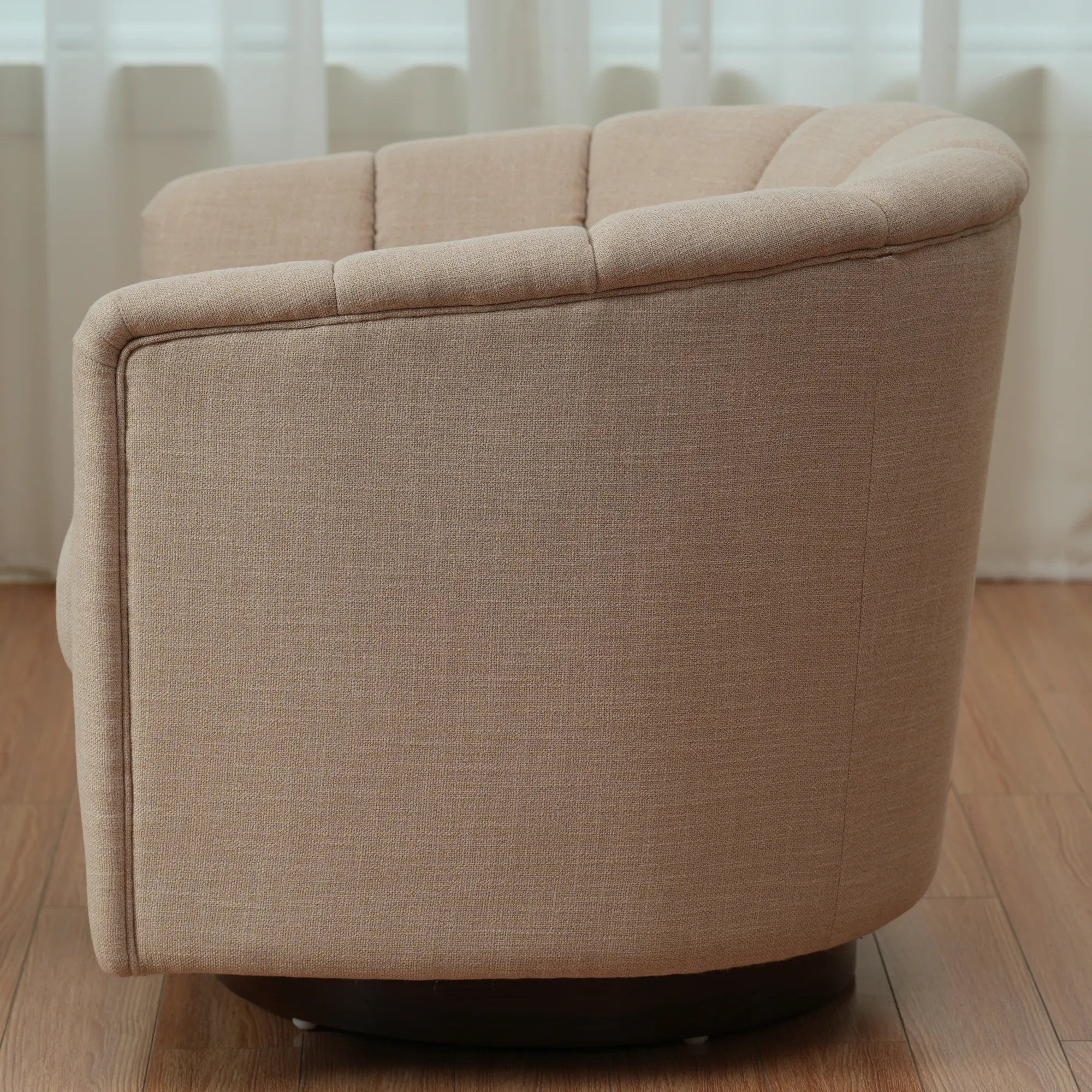 Mid-Century Modern 360 Swivel Accent Chair With Curved Back