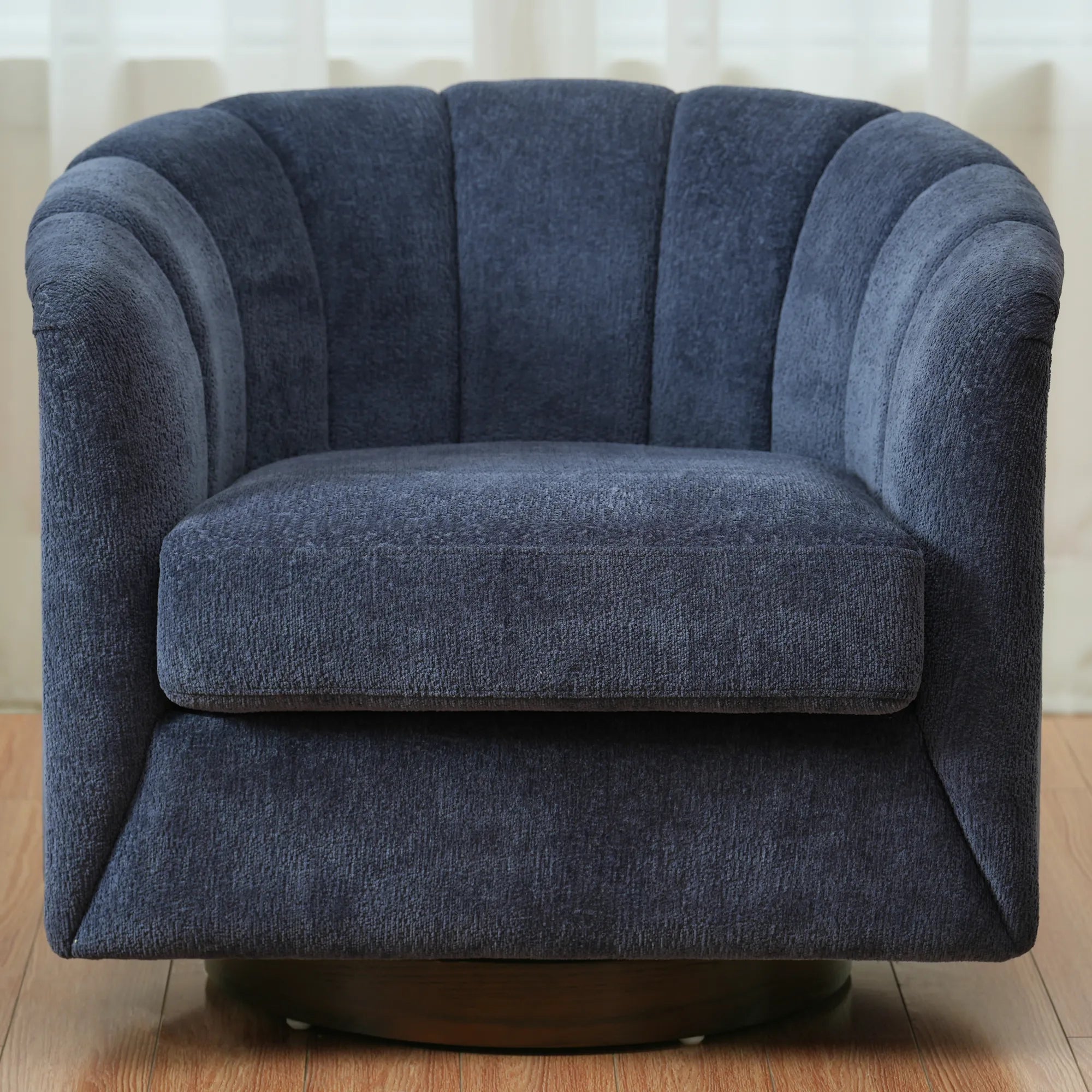 Mid-Century Modern 360 Swivel Accent Chair With Curved Back