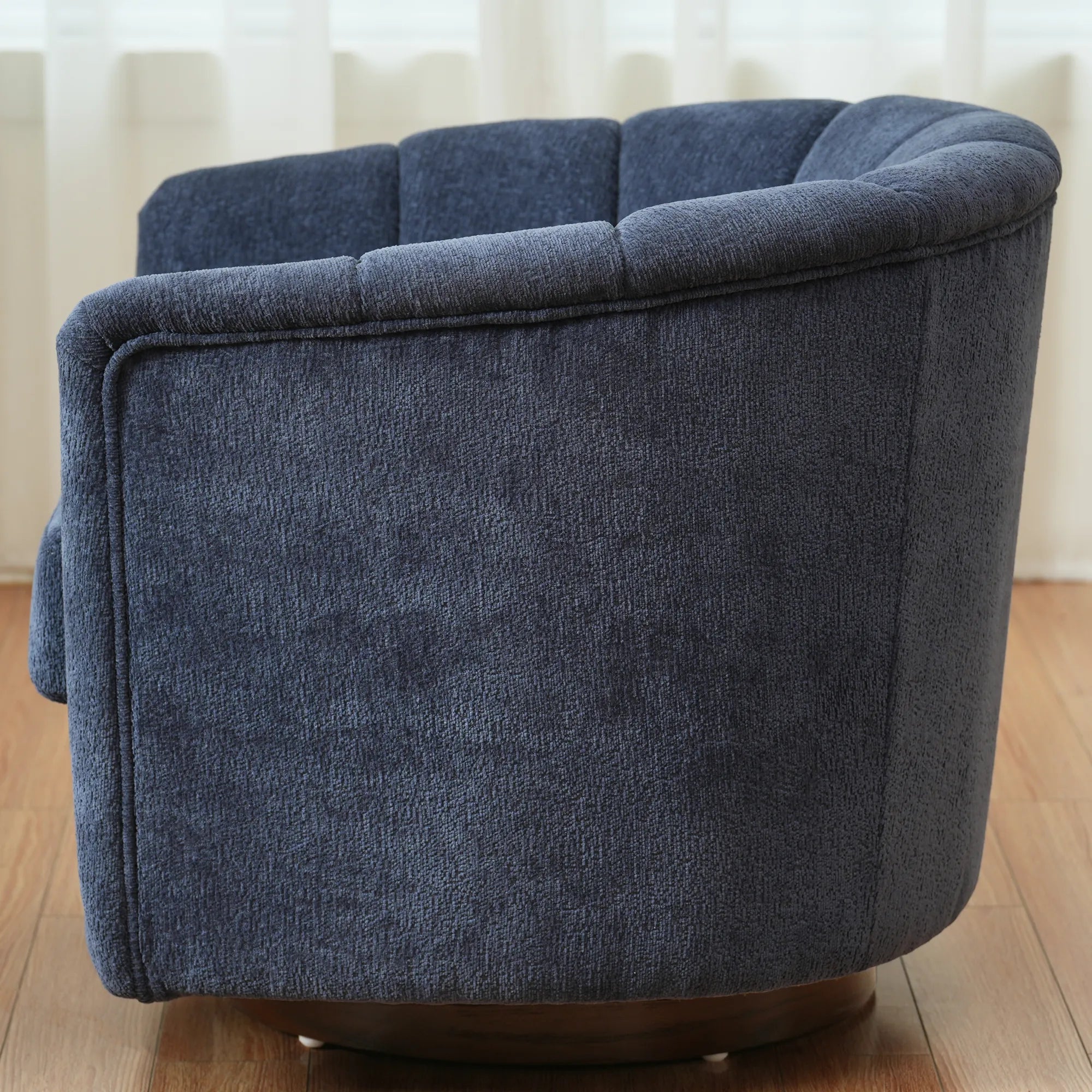 Mid-Century Modern 360 Swivel Accent Chair With Curved Back