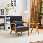 Mid-Century Modern Reading Accent Chair With Solid Wood Frame