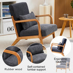 Mid-Century Modern Reading Accent Chair With Solid Wood Frame