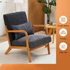 Mid-Century Modern Reading Accent Chair With Solid Wood Frame
