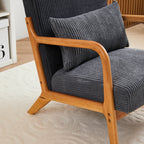 Mid-Century Modern Reading Accent Chair With Solid Wood Frame