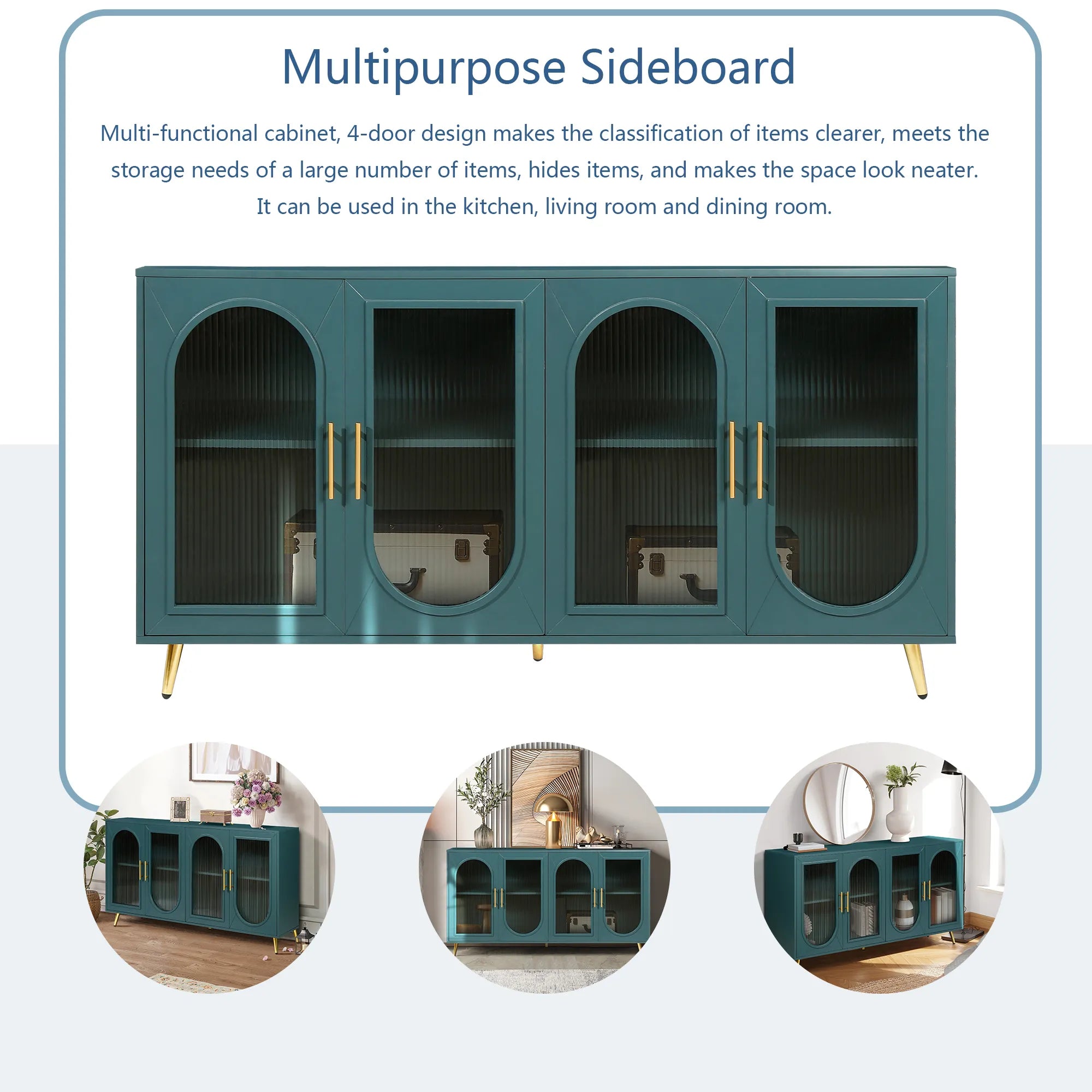 Mid Century Modern Sideboard with Glassy Doors