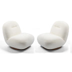 Minimalist Armless Comfy Velvet Swivel Accent Chair