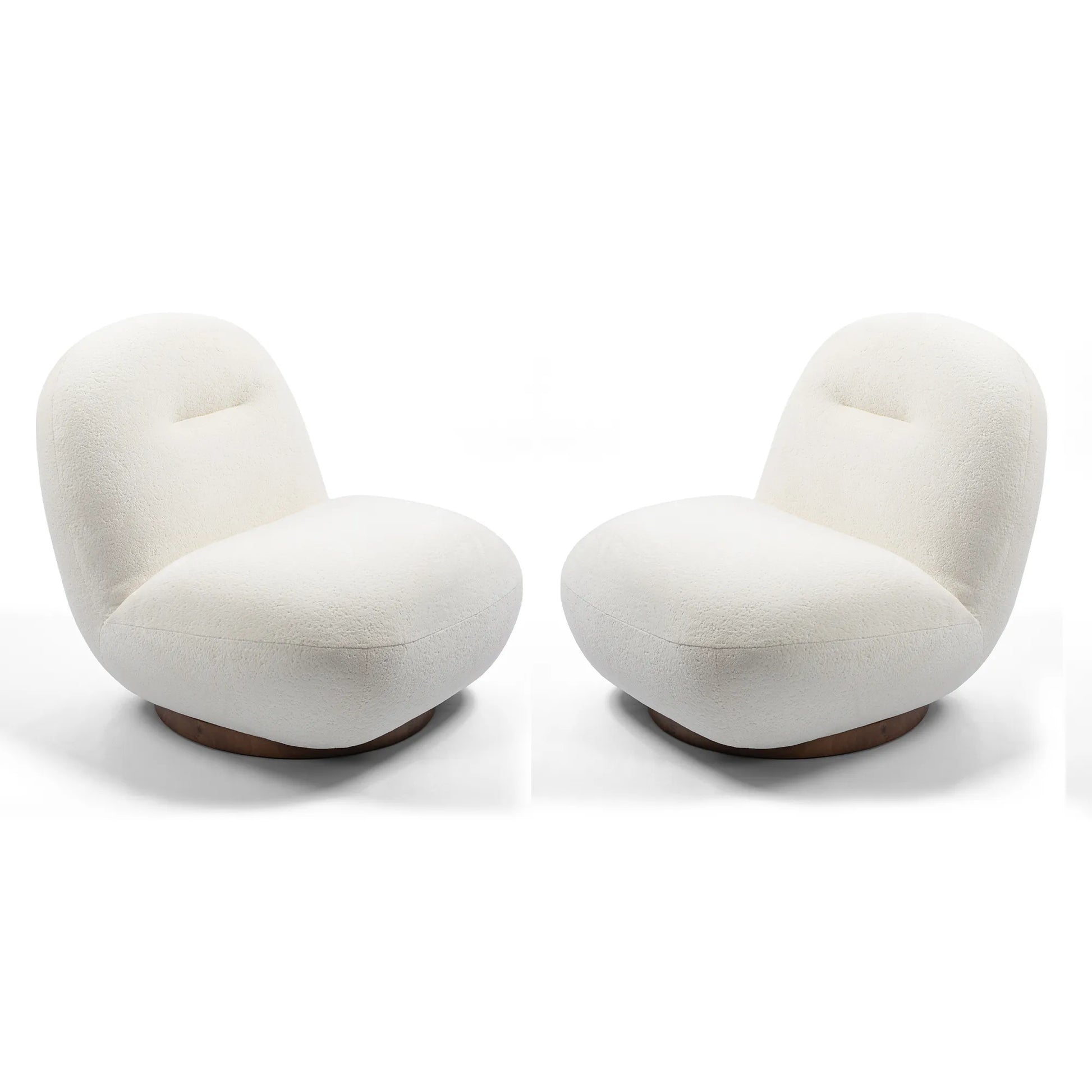Minimalist Armless Comfy Velvet Swivel Accent Chair