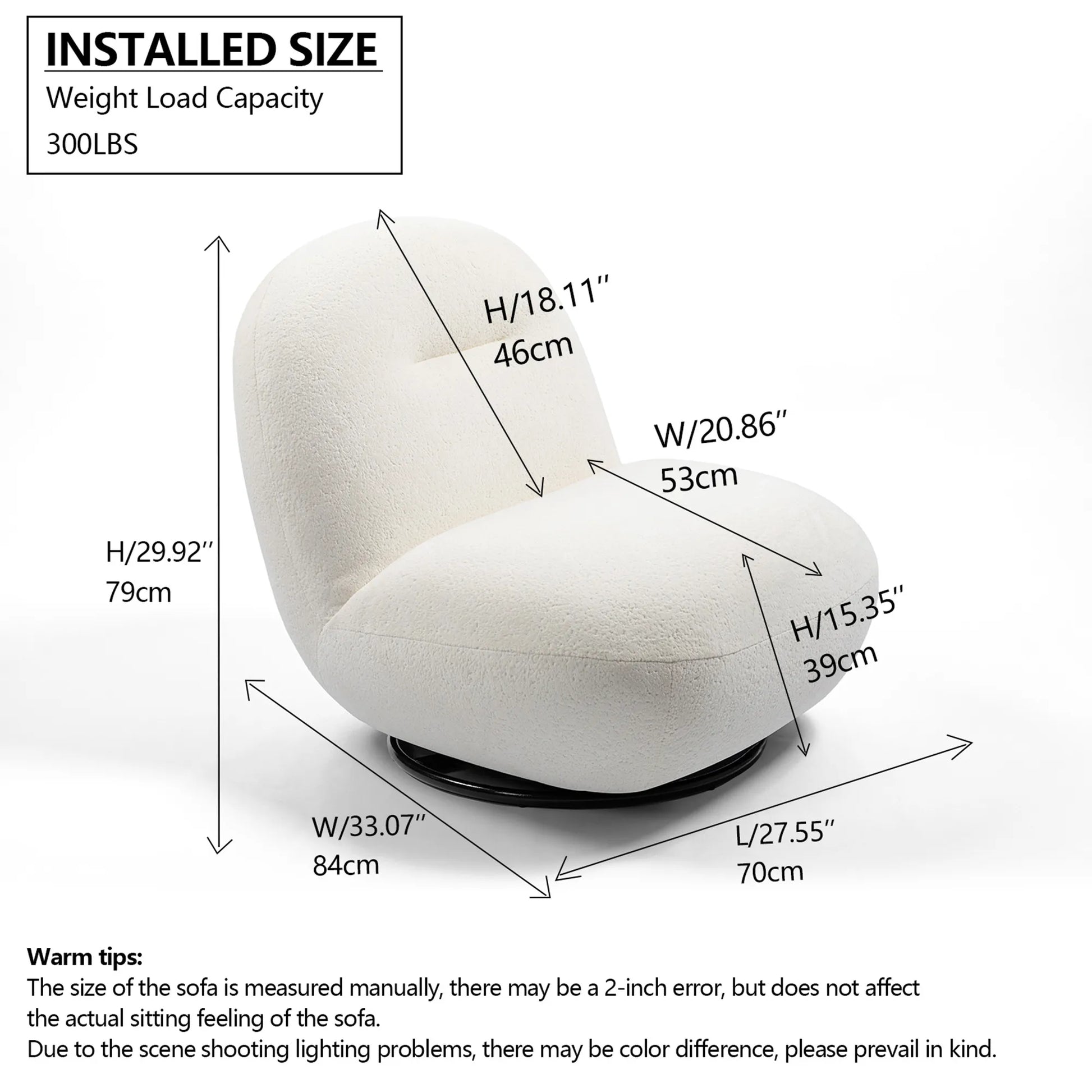Minimalist Armless Comfy Velvet Swivel Accent Chair