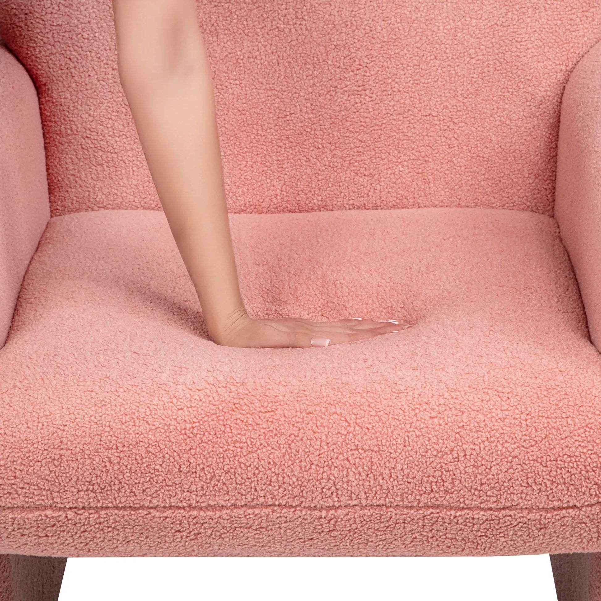 Minimalist Style Teddy Fleece Armchair, Accent Chair