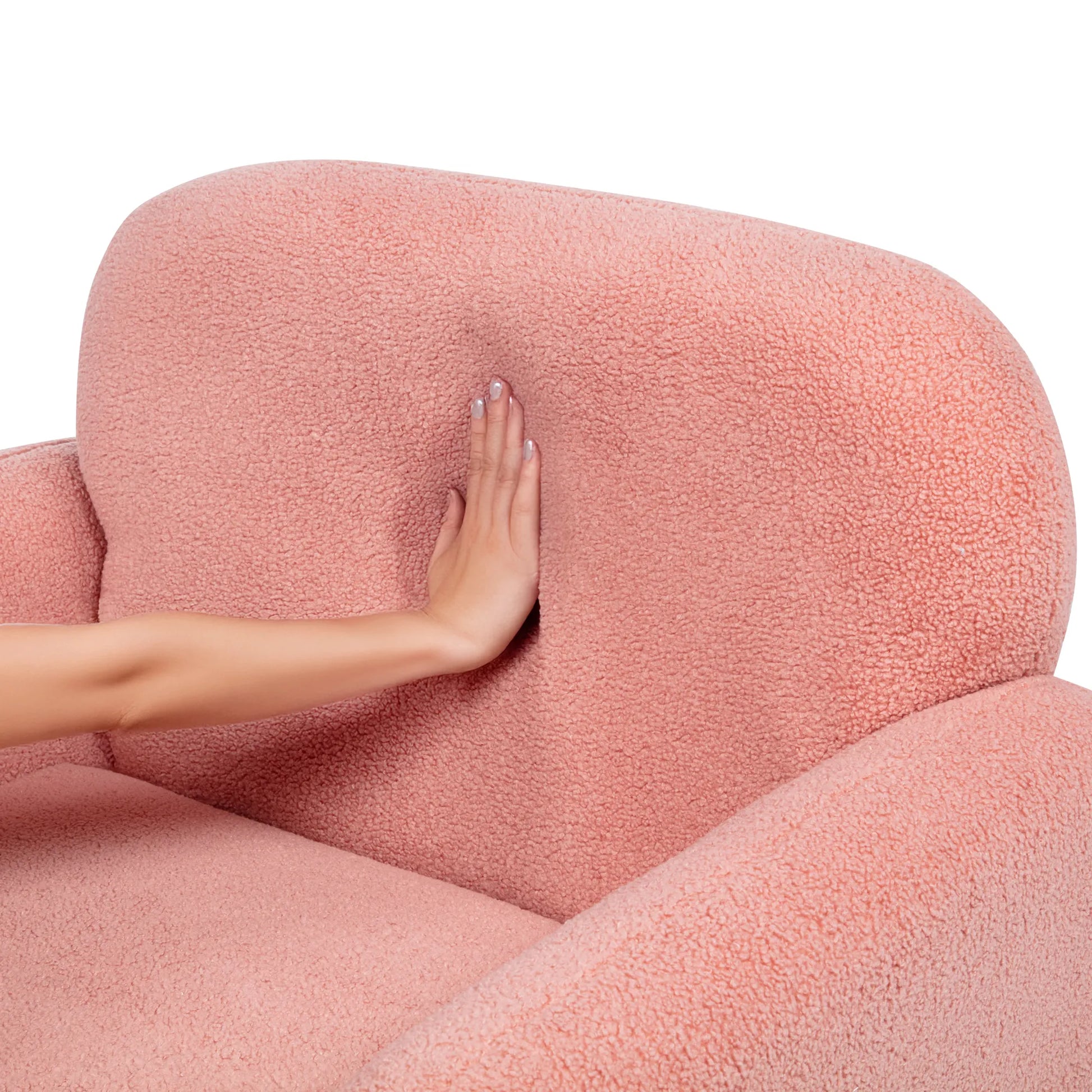 Minimalist Style Teddy Fleece Armchair, Accent Chair