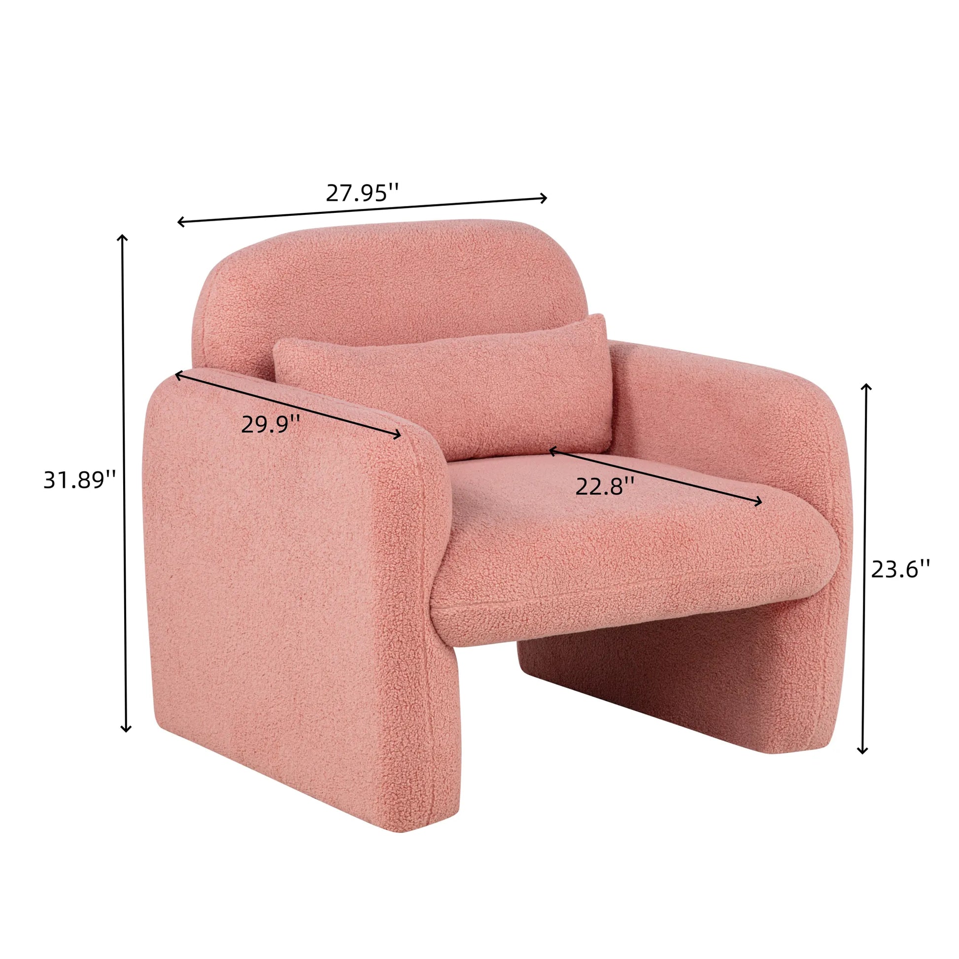 Minimalist Style Teddy Fleece Armchair, Accent Chair