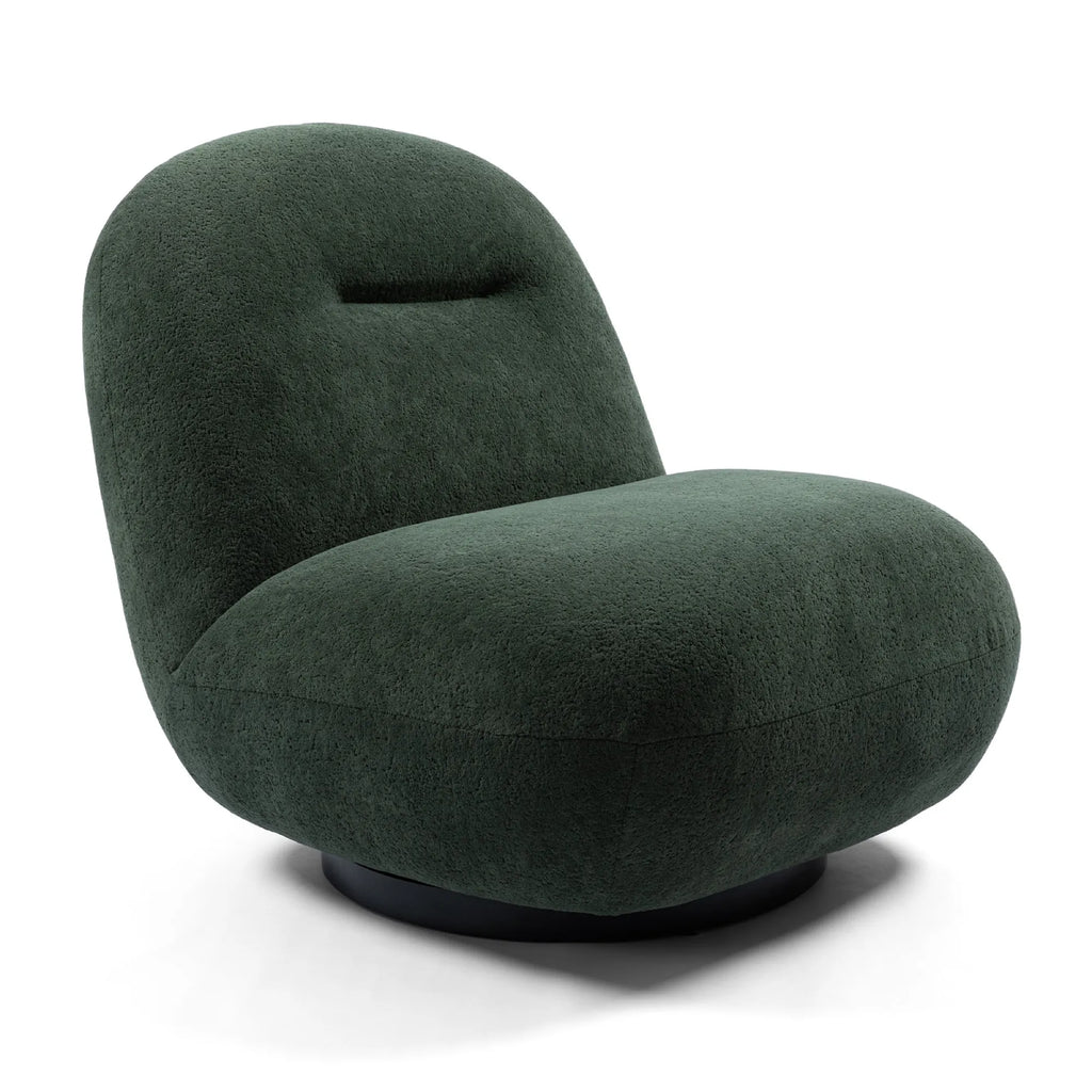 Minimalist Armless Comfy Velvet Swivel Accent Chair