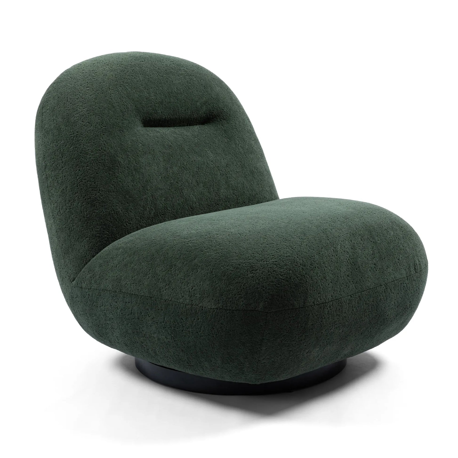 Minimalist Armless Comfy Velvet Swivel Accent Chair