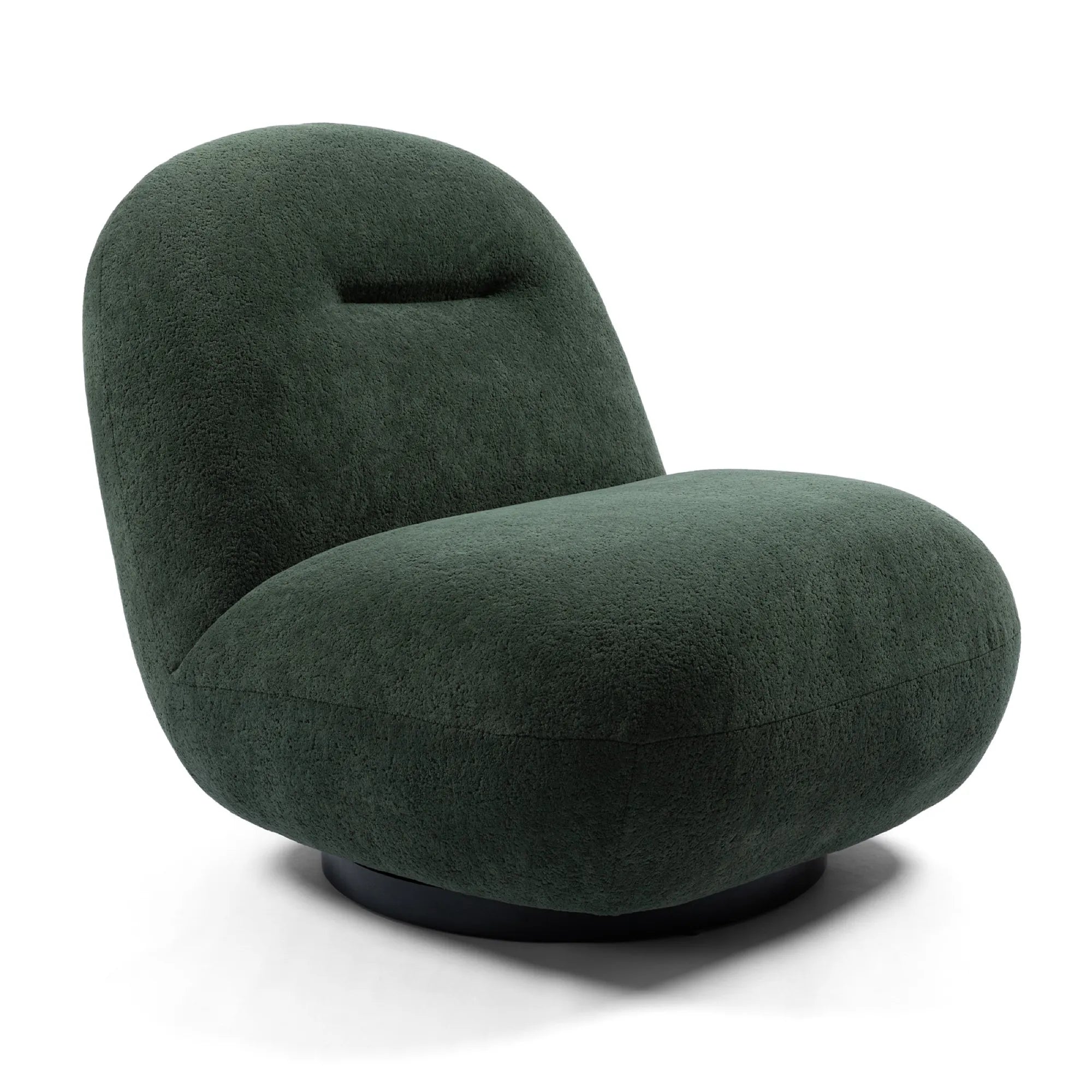 Minimalist Armless Comfy Velvet Swivel Accent Chair