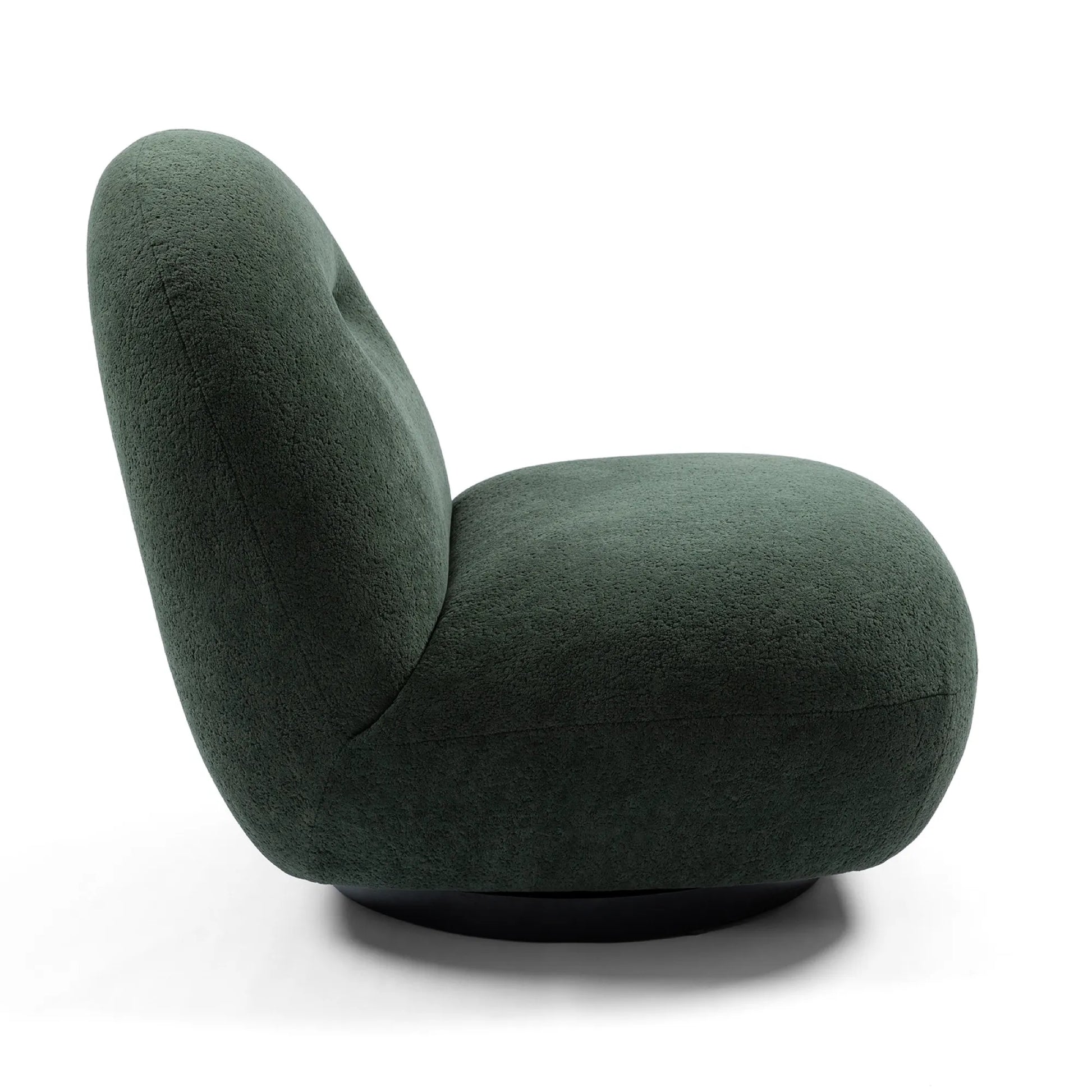 Minimalist Armless Comfy Velvet Swivel Accent Chair