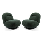 Minimalist Armless Comfy Velvet Swivel Accent Chair