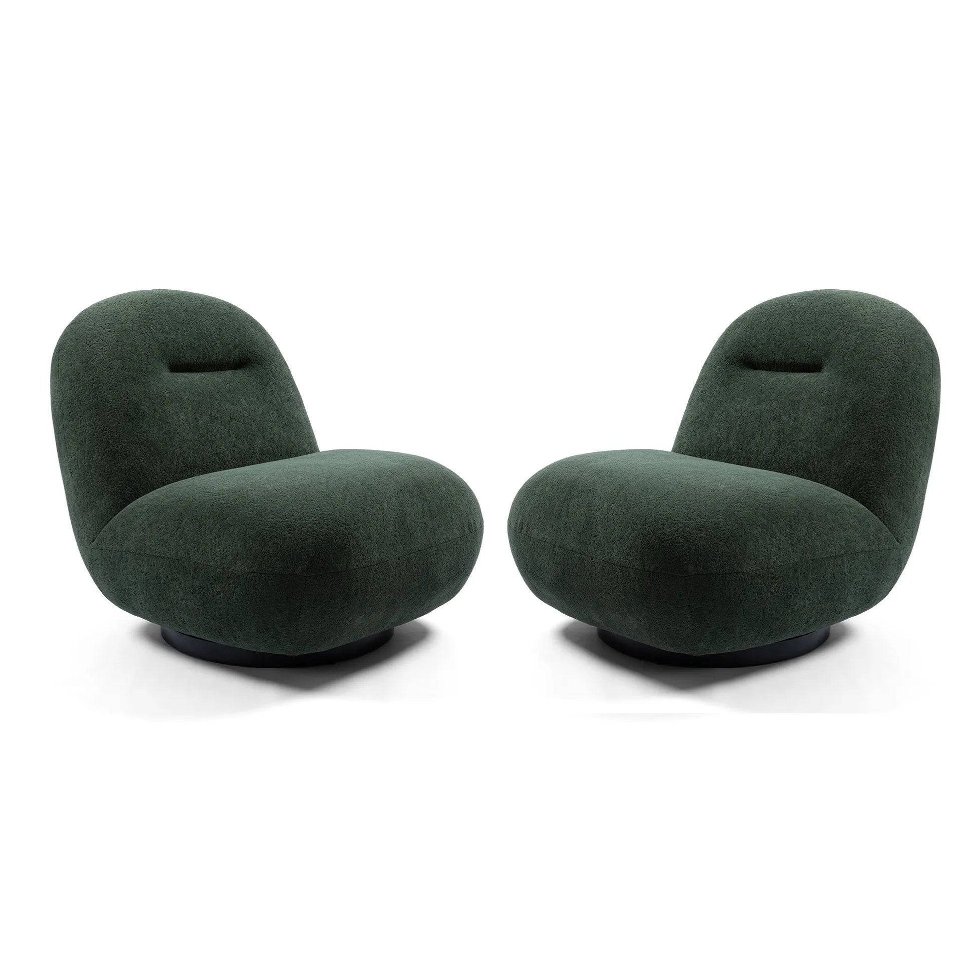 Minimalist Armless Comfy Velvet Swivel Accent Chair