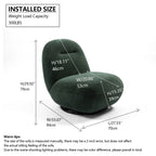 Minimalist Armless Comfy Velvet Swivel Accent Chair