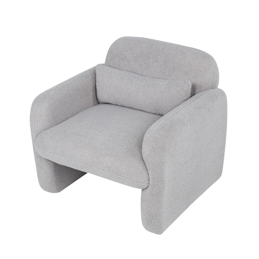 Minimalist Style Teddy Fleece Armchair, Accent Chair