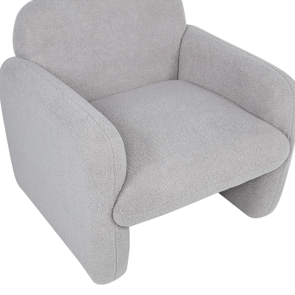 Minimalist Style Teddy Fleece Armchair, Accent Chair