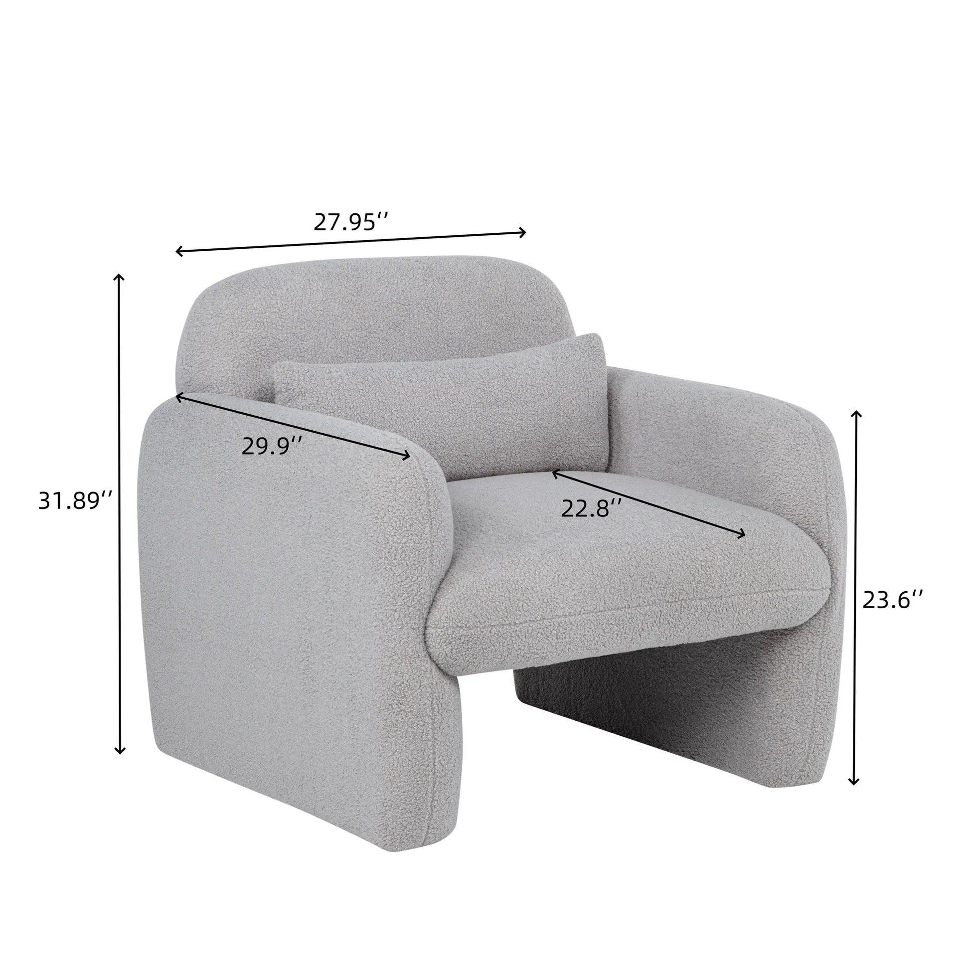 Minimalist Style Teddy Fleece Armchair, Accent Chair