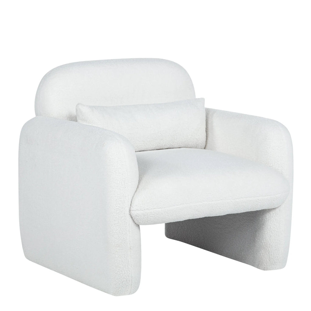 Minimalist Style Teddy Fleece Armchair, Accent Chair