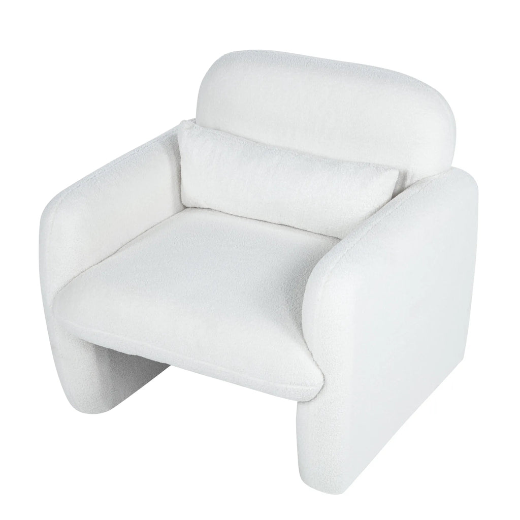 Minimalist Style Teddy Fleece Armchair, Accent Chair