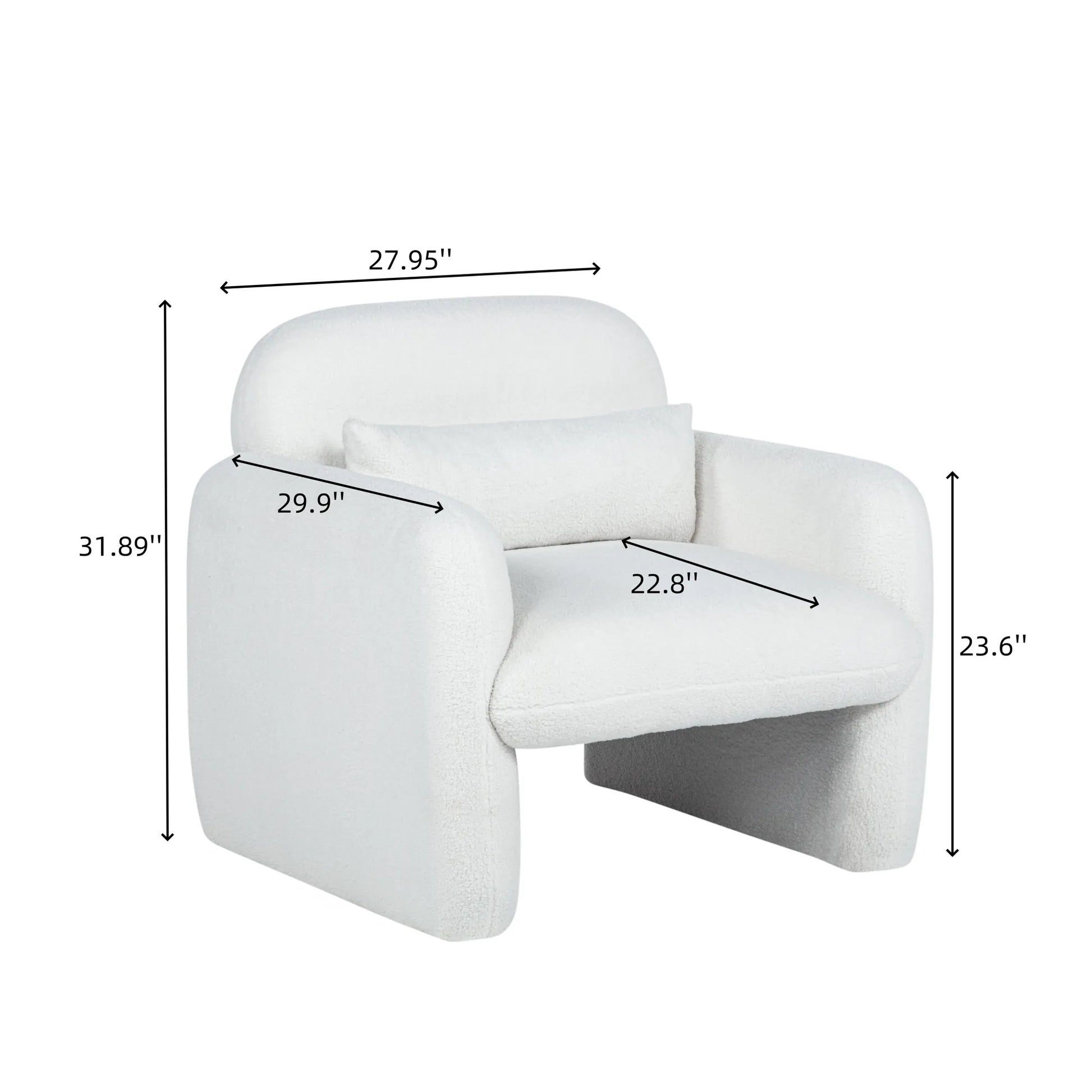 Minimalist Style Teddy Fleece Armchair, Accent Chair