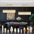 Modern 10-Light Rectangular Crystal Chandelier
