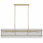 Modern 10-Light Rectangular Crystal Chandelier