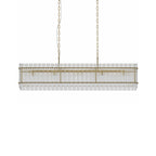 Modern 10-Light Rectangular Crystal Chandelier