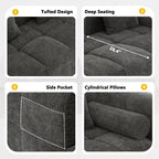 Modern 101” Modular Compressed Sofa with Deep Seats