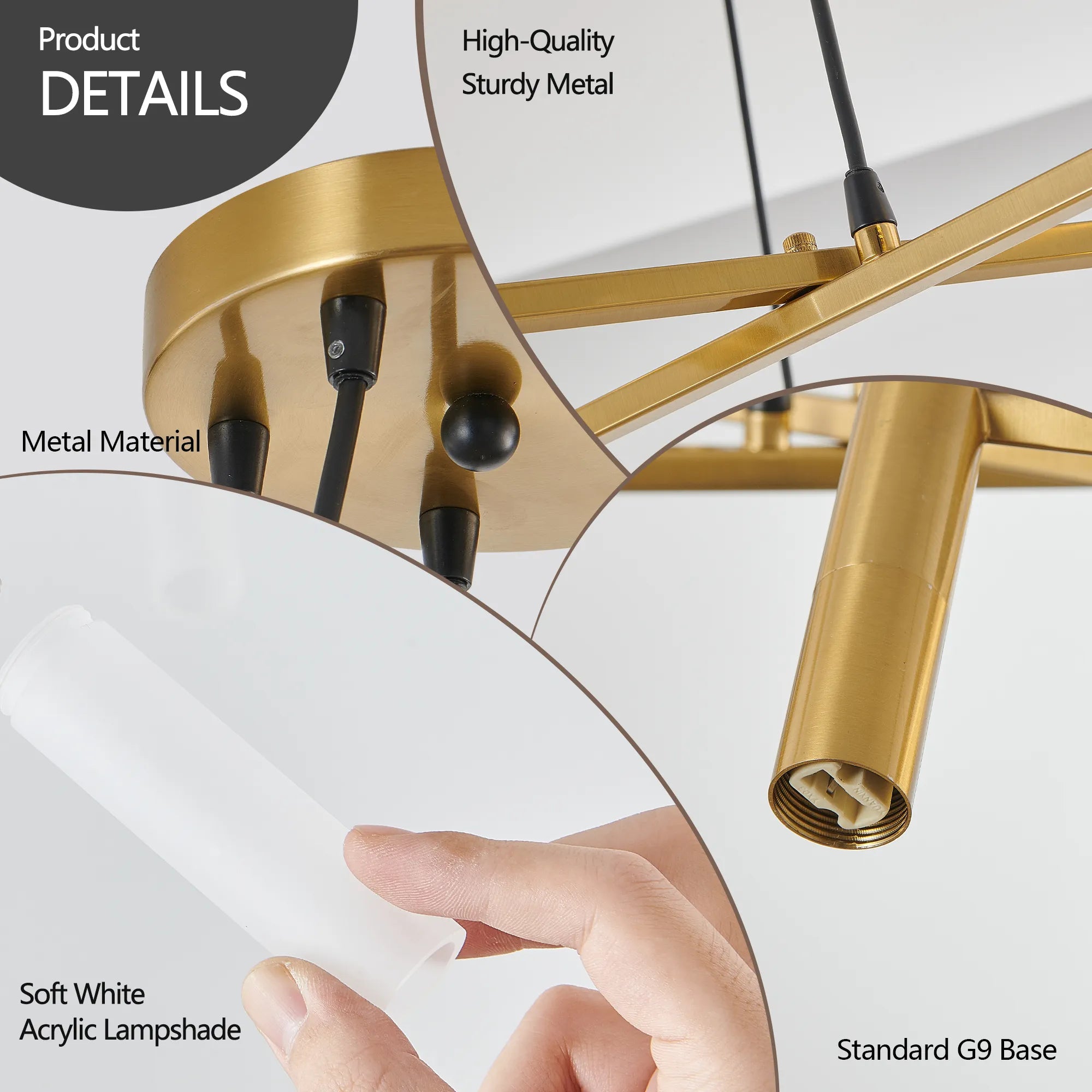 Modern 20 Lights Polygonal Chandelier Pendant Light