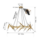 Modern 20 Lights Polygonal Chandelier Pendant Light