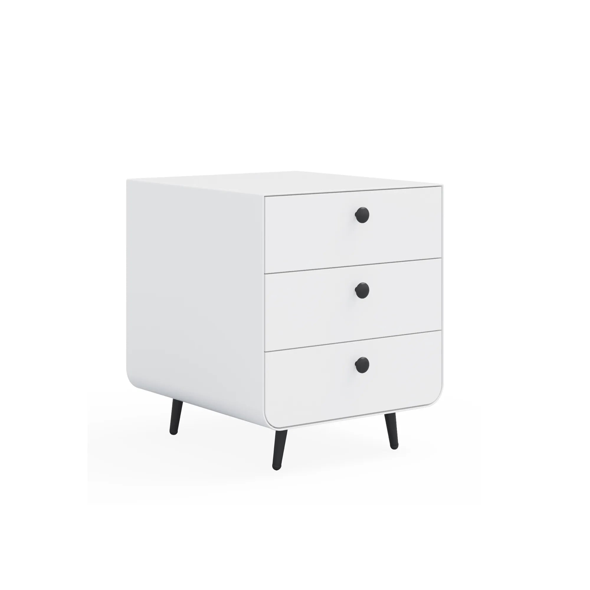 Modern 3-Drawer Steel Nightstand