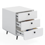 Modern 3-Drawer Steel Nightstand