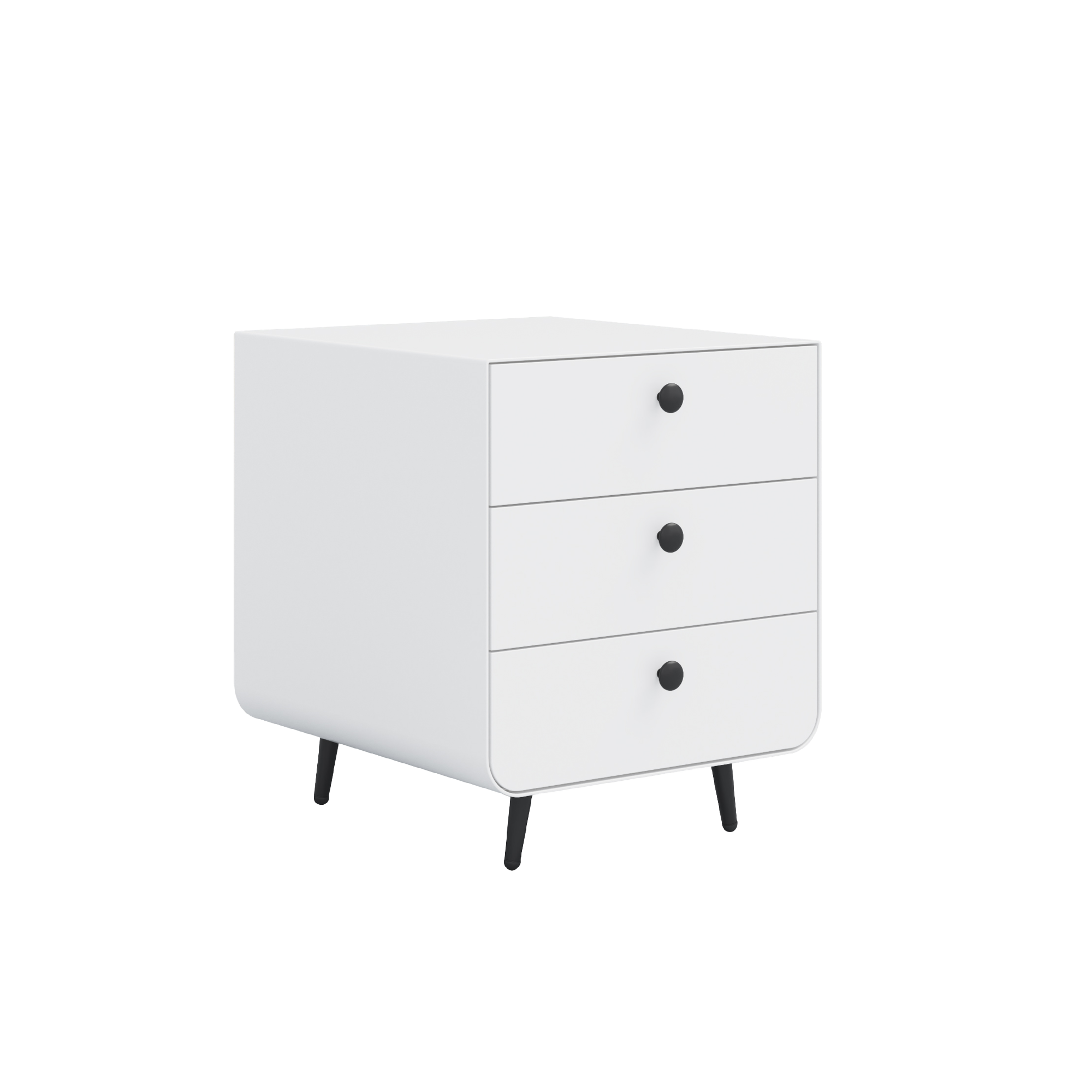 Modern 3-Drawer Steel Nightstand