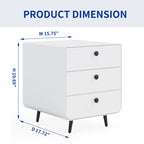 Modern 3-Drawer Steel Nightstand