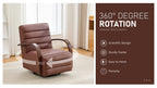 Modern 360° Swivel Accent Chair, PU Leather with Wood Armrests